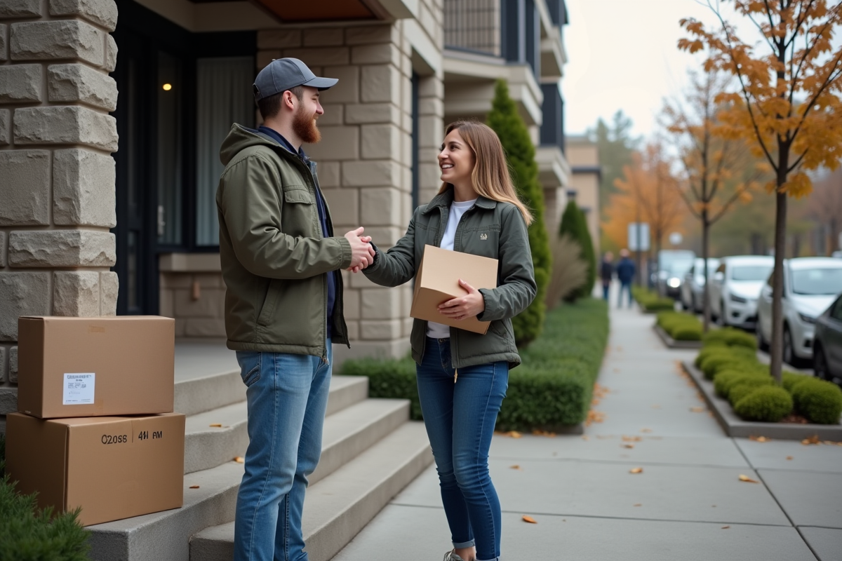 Couple heureux serrant la main d